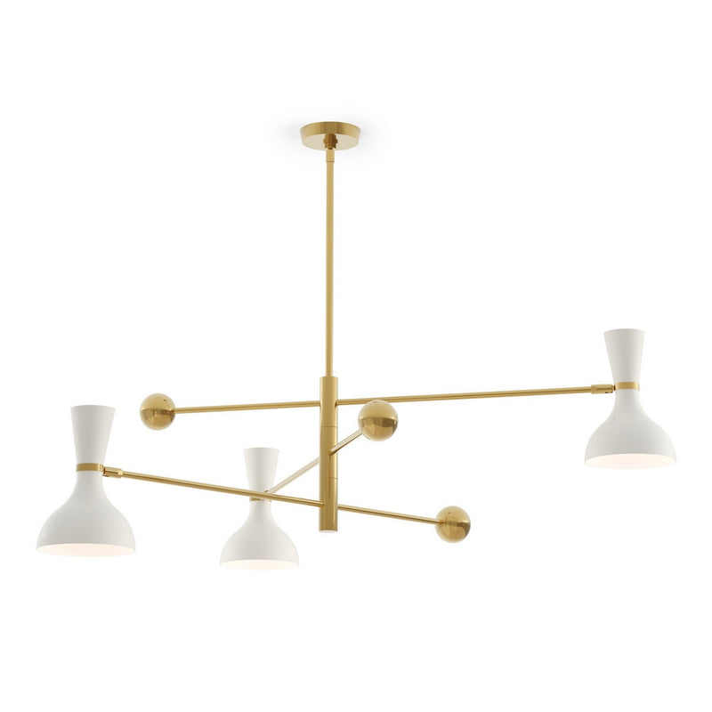 Robert Abbey LY10LY Three Light Pendant, Modern Brass w/Lily Painted