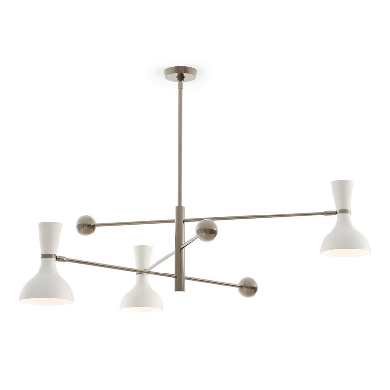 Robert Abbey LY11LY Three Light Pendant, Polished Nickel w/Lily Painted