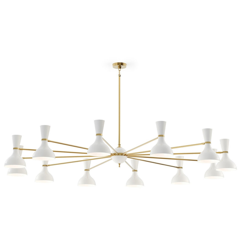 Robert Abbey LY12LY 12 Light Chandelier, Modern Brass w/Lily Painted