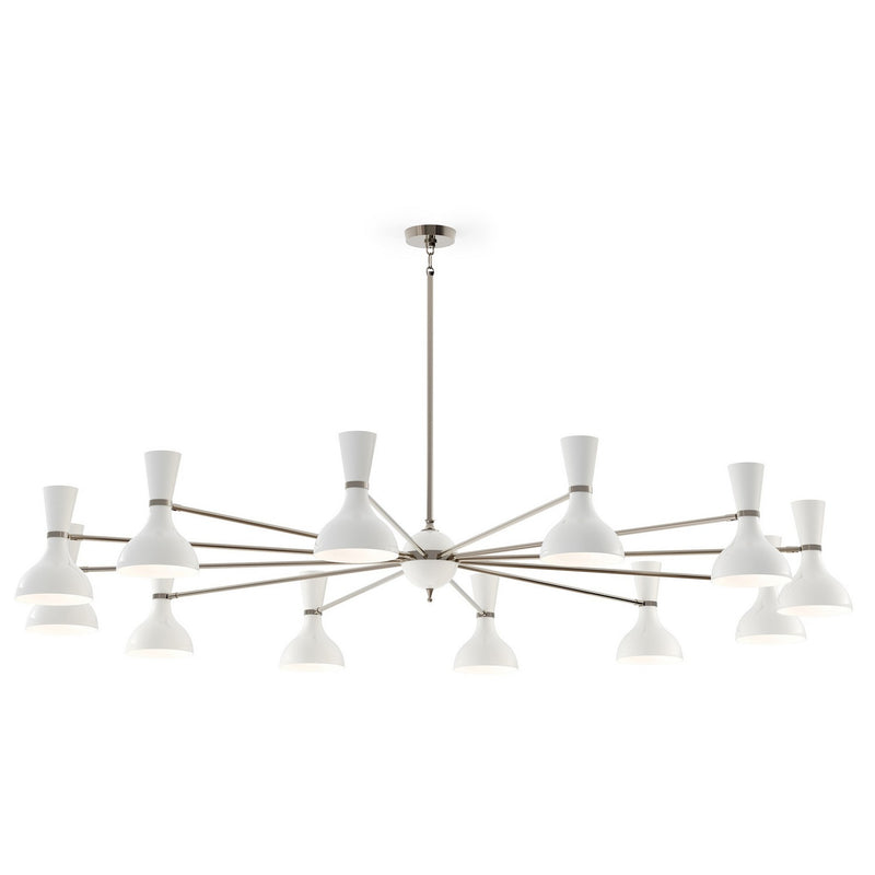 Robert Abbey LY13LY 12 Light Chandelier, Polished Nickel w/Lily Painted