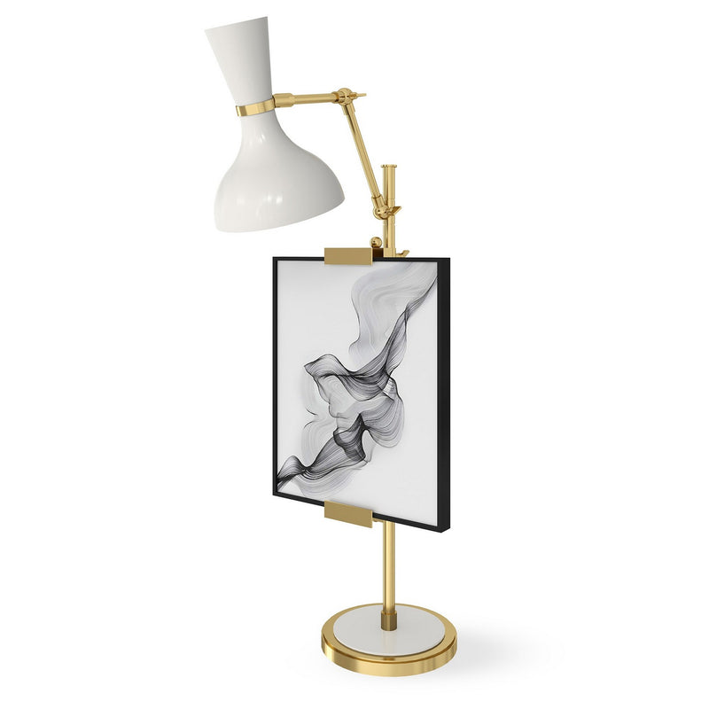 Robert Abbey LY14LY One Light Table Easel, Modern Brass w/Lily Painted