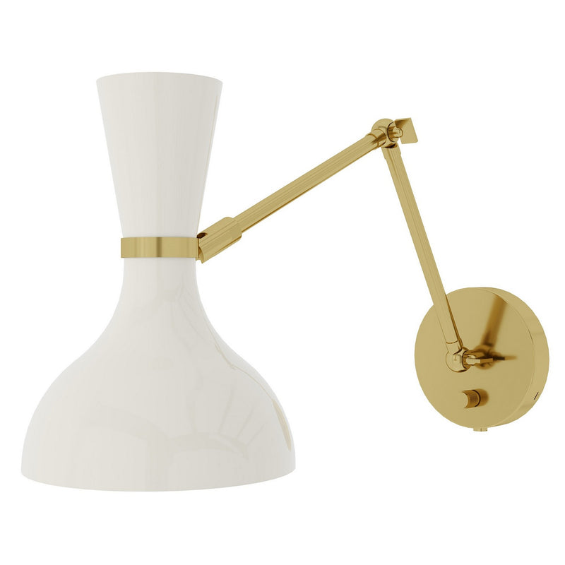 Robert Abbey LY18LY One Light Wall Sconce, Modern Brass w/Lily Painted