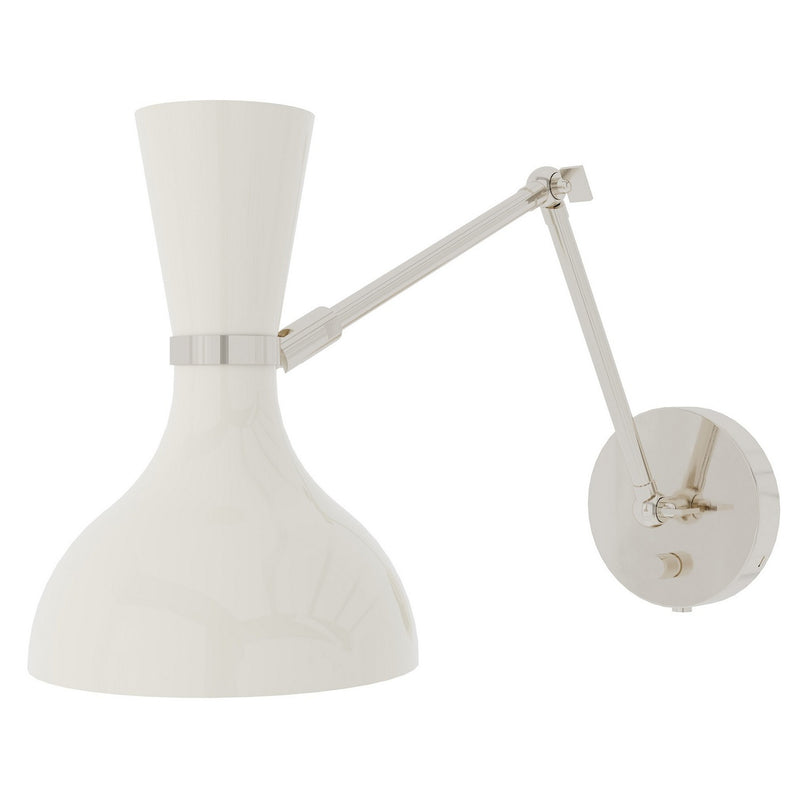 Robert Abbey LY19LY One Light Wall Sconce, Polished Nickel w/Lily Painted