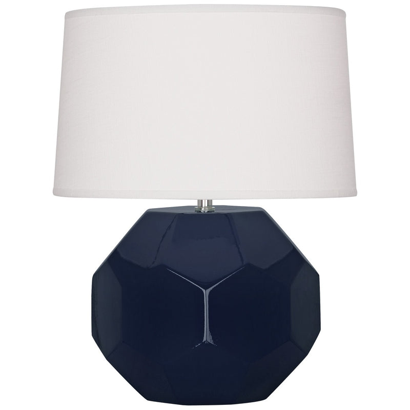 Robert Abbey MB01 One Light Table Lamp, Midnight Blue Glazed Ceramic