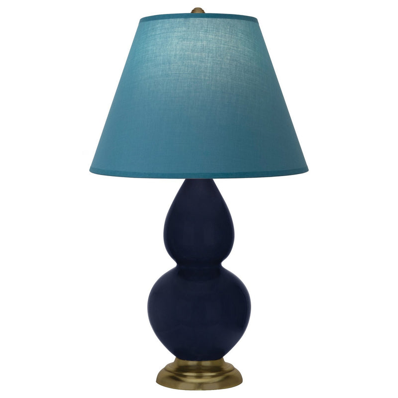 Robert Abbey MB10B One Light Accent Lamp, Midnight Blue Glazed Ceramic w/Antique Natural Brass