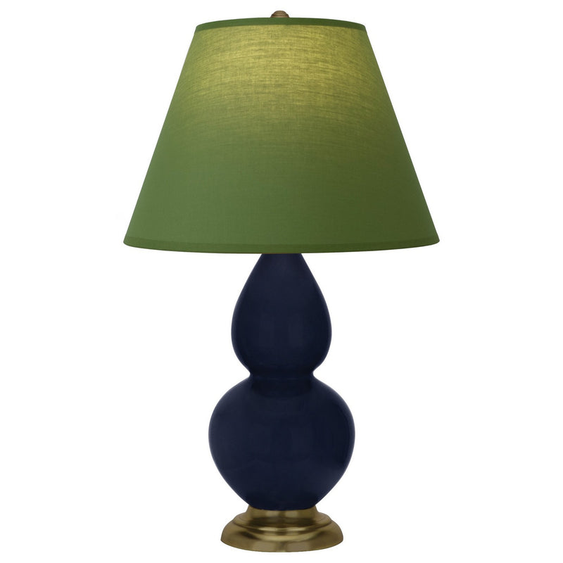 Robert Abbey MB10G One Light Accent Lamp, Midnight Blue Glazed Ceramic w/Antique Natural Brass