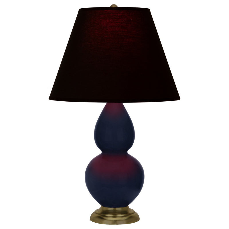 Robert Abbey MB10K One Light Accent Lamp, Midnight Blue Glazed Ceramic w/Antique Natural Brass