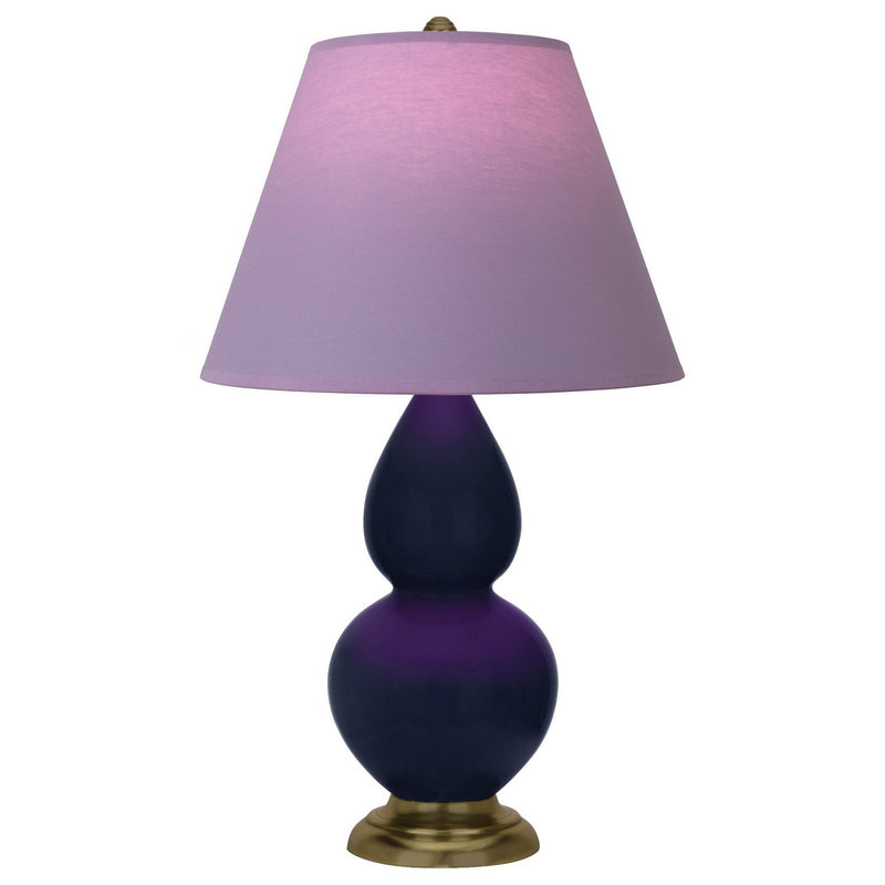 Robert Abbey MB10L One Light Accent Lamp, Midnight Blue Glazed Ceramic w/Antique Natural Brass