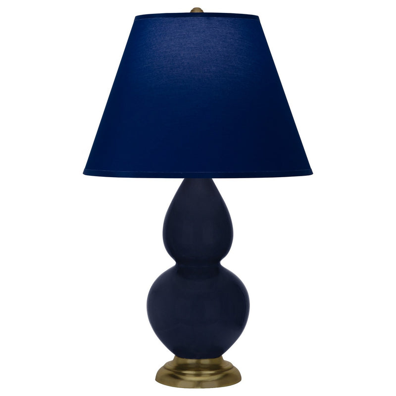 Robert Abbey MB10N One Light Accent Lamp, Midnight Blue Glazed Ceramic w/Antique Natural Brass