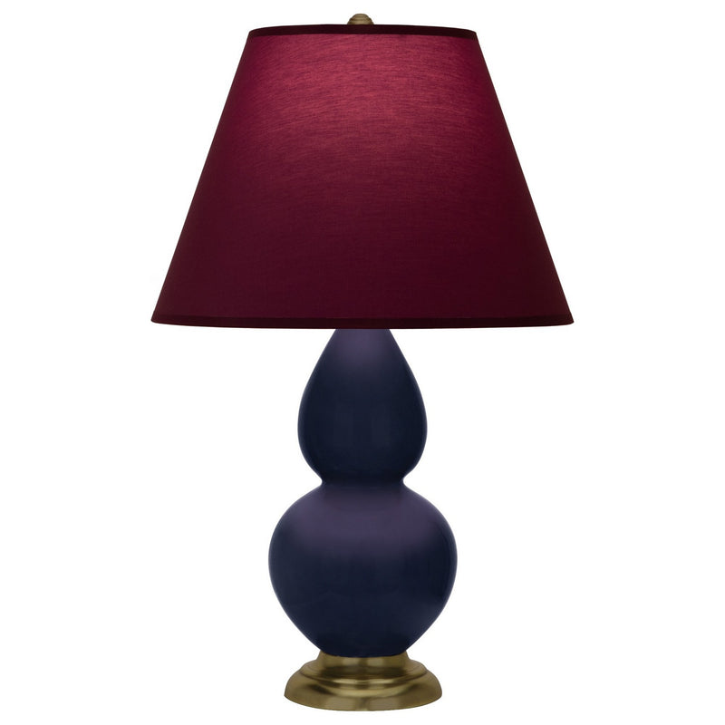 Robert Abbey MB10P One Light Accent Lamp, Midnight Blue Glazed Ceramic w/Antique Natural Brass