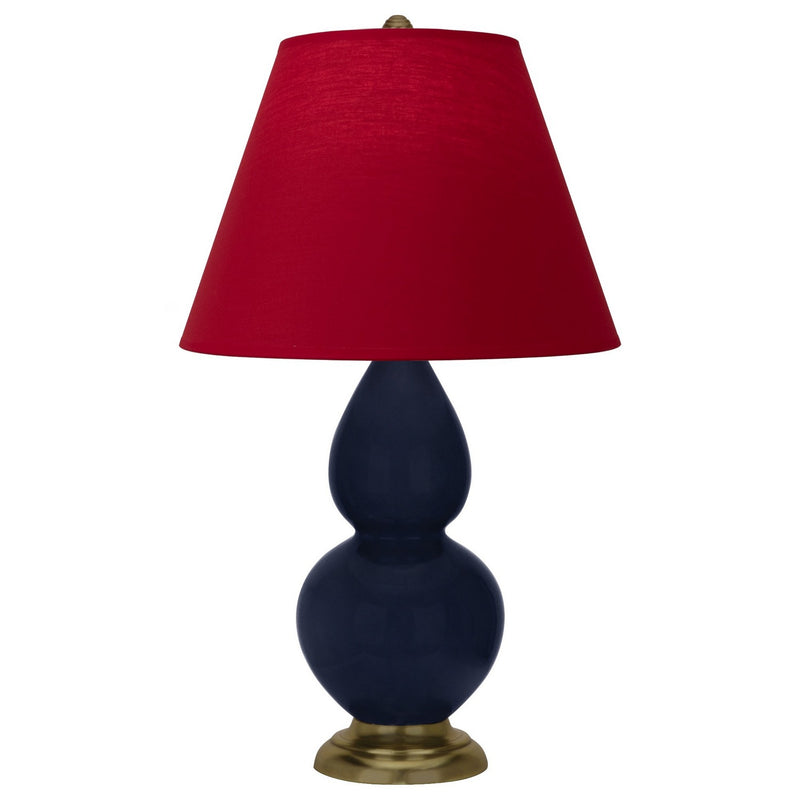 Robert Abbey MB10R One Light Accent Lamp, Midnight Blue Glazed Ceramic w/Antique Natural Brass