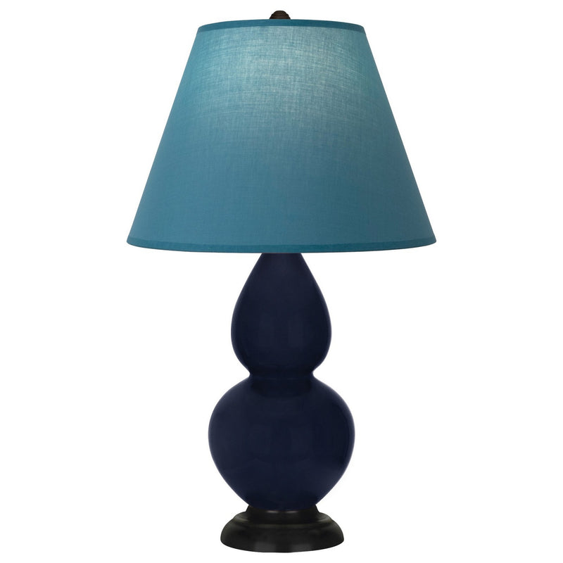 Robert Abbey MB11B One Light Accent Lamp, Midnight Blue Glazed Ceramic w/Deep Patina Bronze