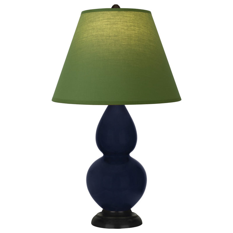 Robert Abbey MB11G One Light Accent Lamp, Midnight Blue Glazed Ceramic w/Deep Patina Bronze