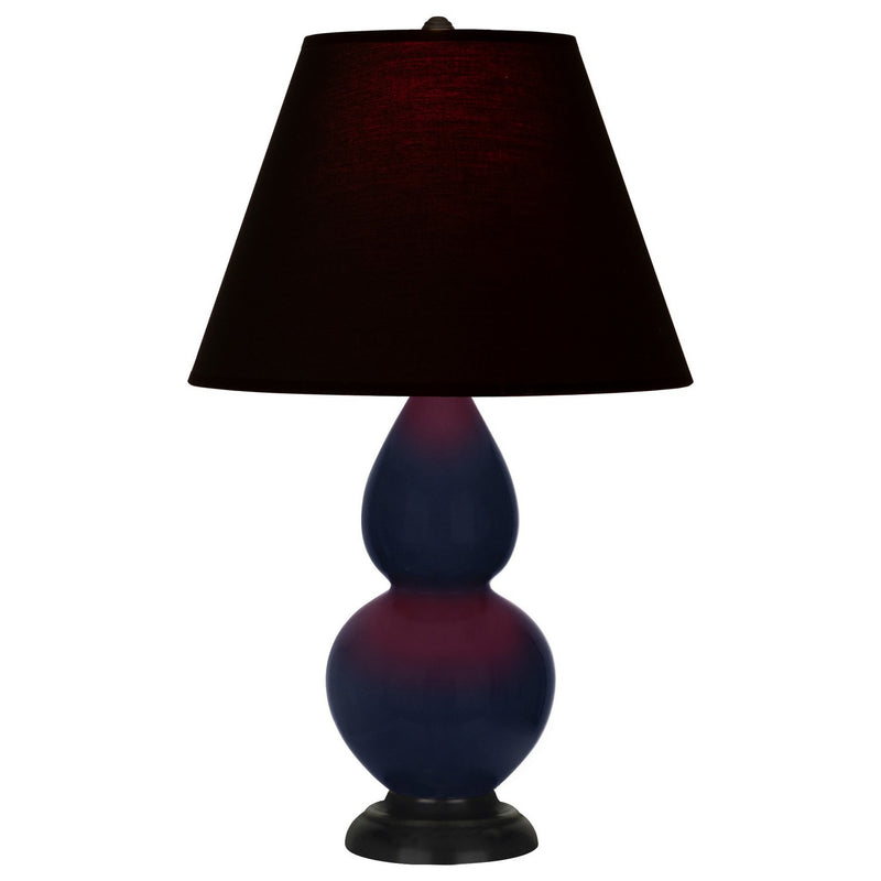Robert Abbey MB11K One Light Accent Lamp, Midnight Blue Glazed Ceramic w/Deep Patina Bronze