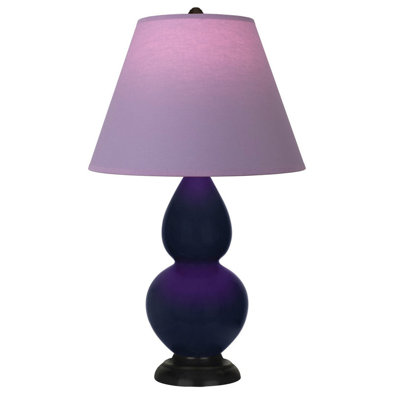 Robert Abbey MB11L One Light Accent Lamp, Midnight Blue Glazed Ceramic w/Deep Patina Bronze