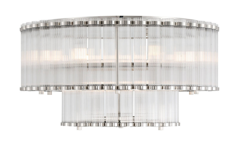 Eurofase 49169-027 Nine Light Flush Mount, Polished Nickel