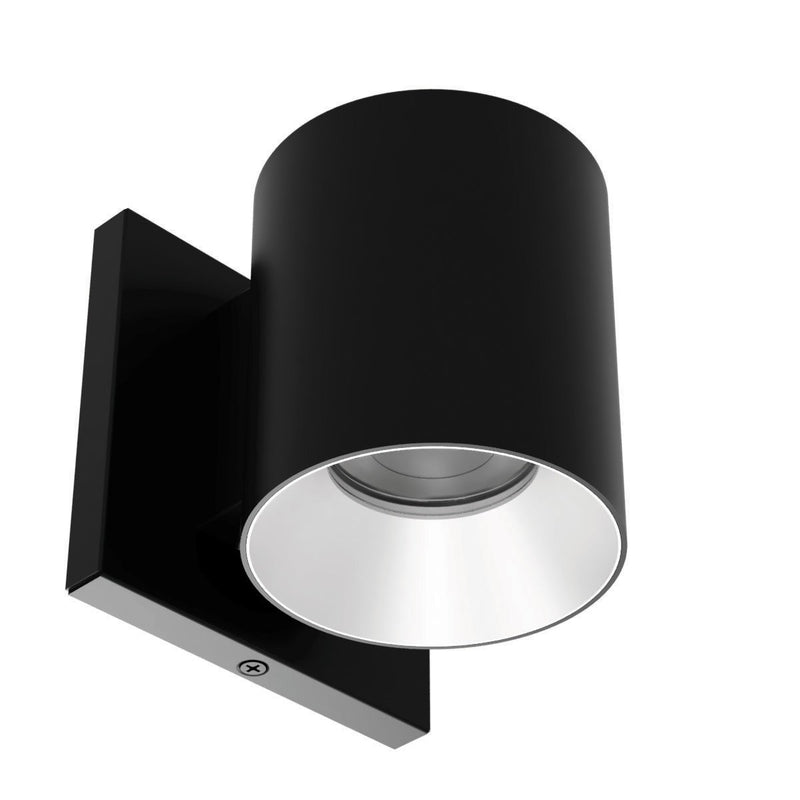 W.A.C. Lighting W4R-FCS-BKHZ LED Wall Mount, Black/Haze