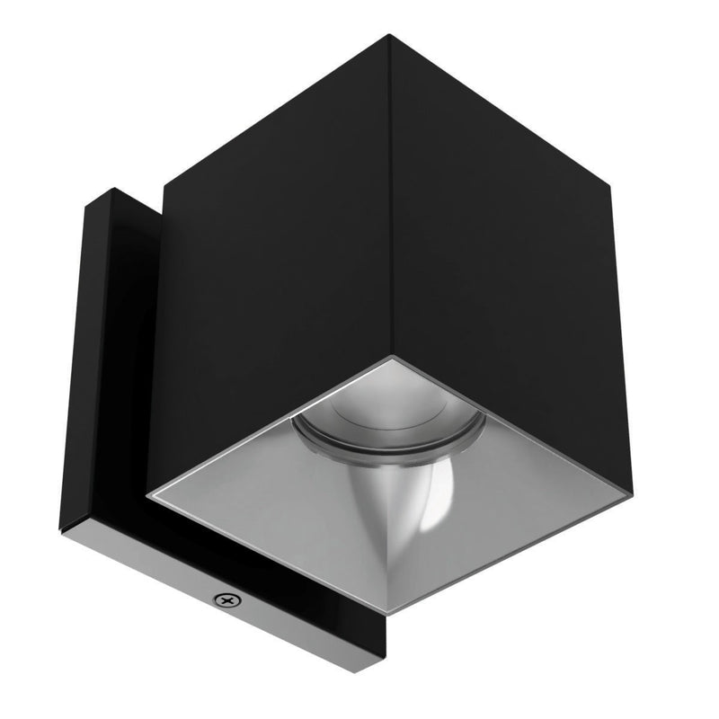 W.A.C. Lighting W4S-FCS-BKCH LED Wall Mount, Black/Chrome