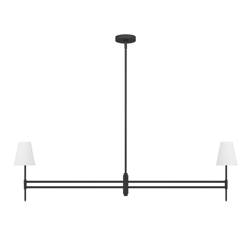 Hunter 13252 Two Light Chandelier, Matte Black