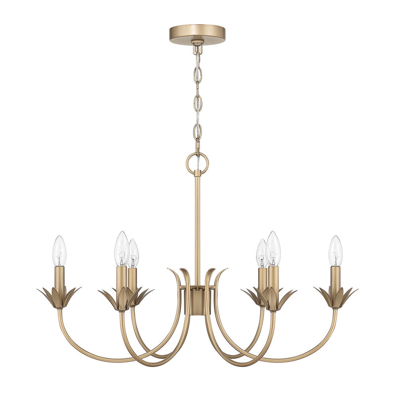 Hunter 13261 Six Light Chandelier, Luxe Gold