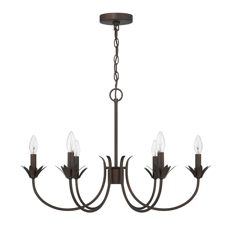 Hunter 13262 Six Light Chandelier, Matte Bronze
