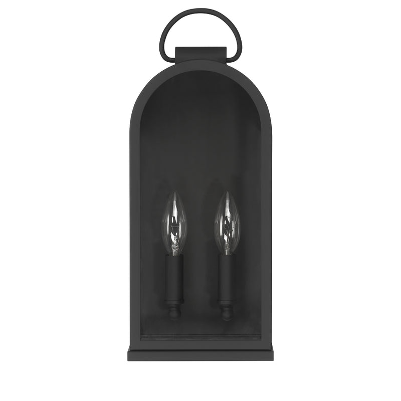 Hunter 46059 Two Light Outdoor Wall Mount, Matte Black