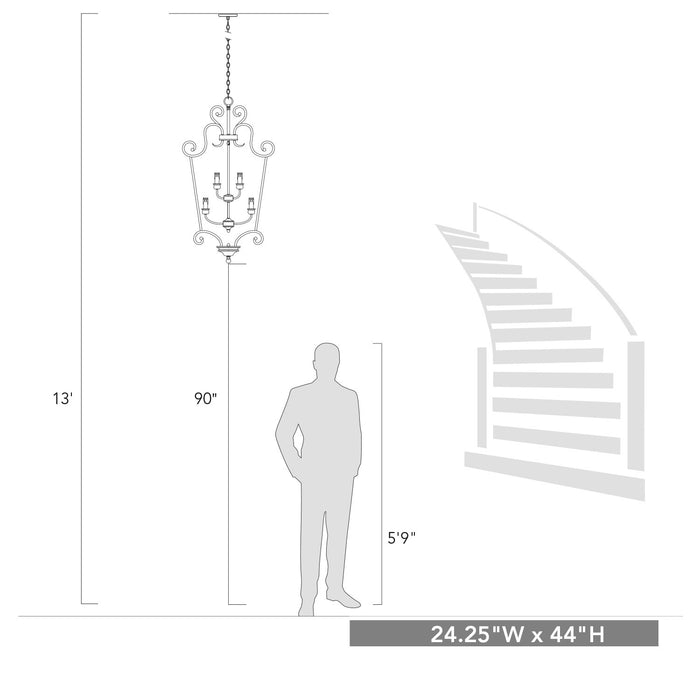 Golden 8063-CG9 BUS Nine Light Foyer Pendant, Burnt Sienna