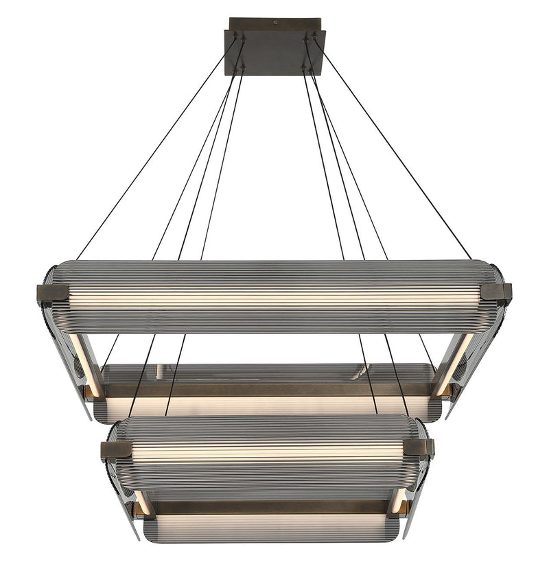 Eurofase 50055-012 LED Chandelier, Weathered Brass