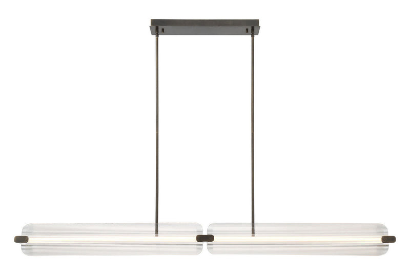 Eurofase 50057-023 LED Linear Chandelier, Weathered Brass