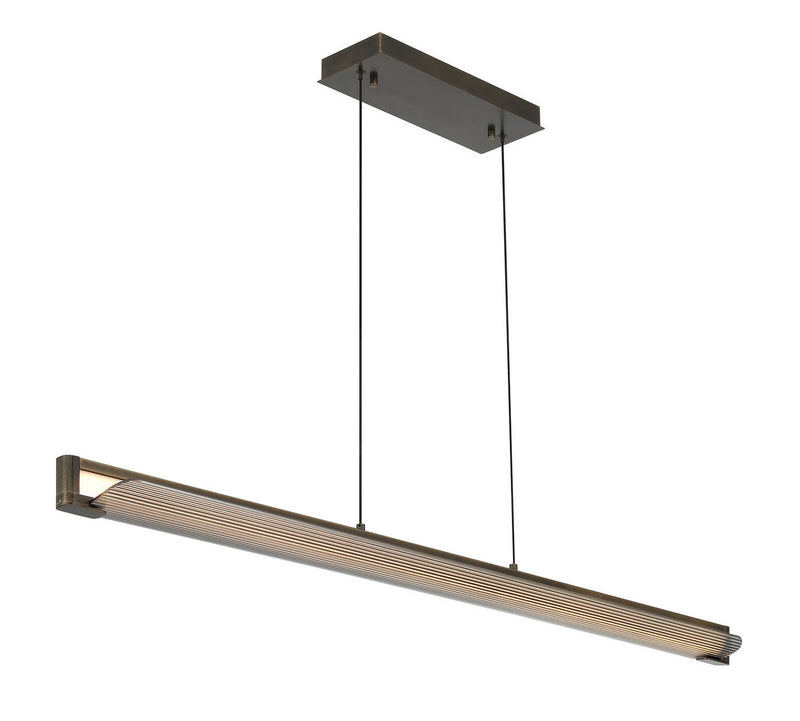 Eurofase 50059-010 LED Linear Chandelier, Weathered Brass