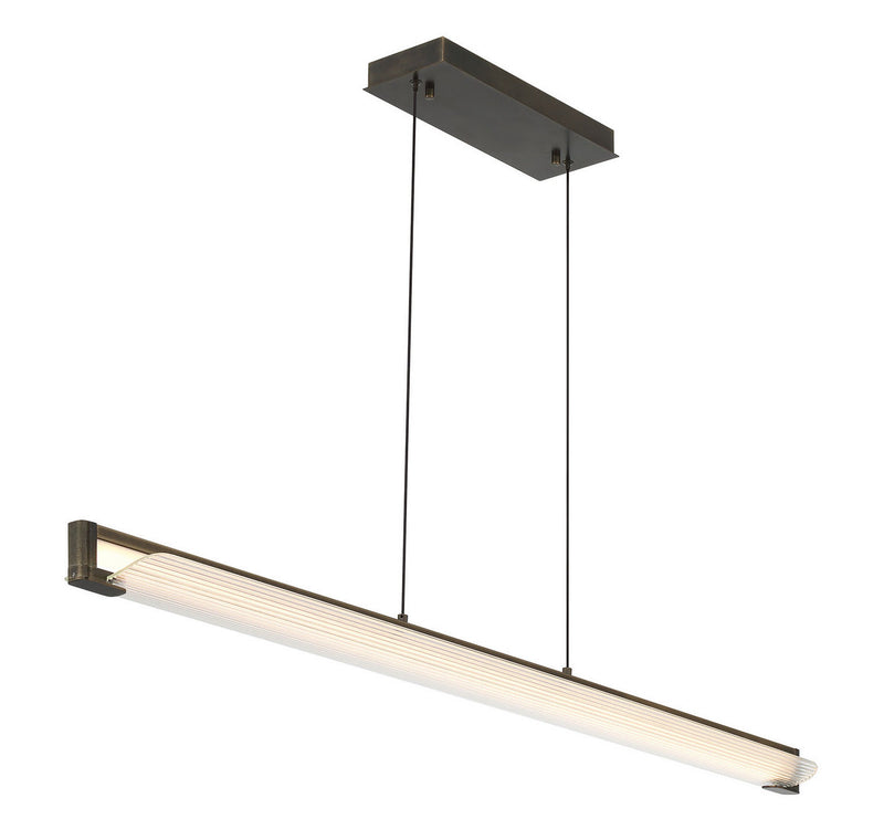 Eurofase 50059-027 LED Linear Chandelier, Weathered Brass