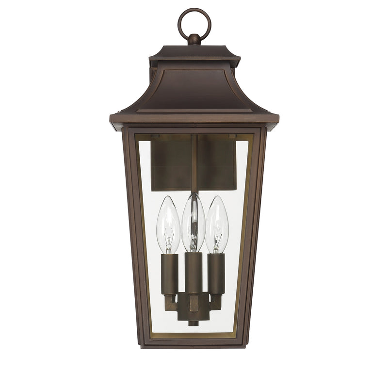 Hunter 46083 Three Light Outdoor Wall Mount, Matte Bronze