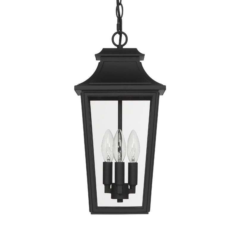 Hunter 46084 Three Light Outdoor Pendant, Matte Black