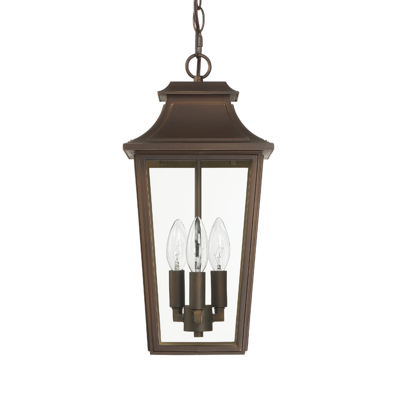 Hunter 46085 Three Light Outdoor Pendant, Matte Bronze