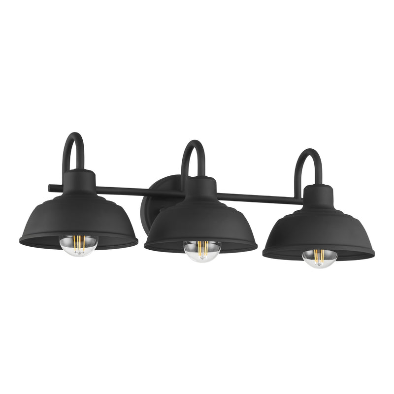 Hunter 48230 Three Light Vanity, Matte Black