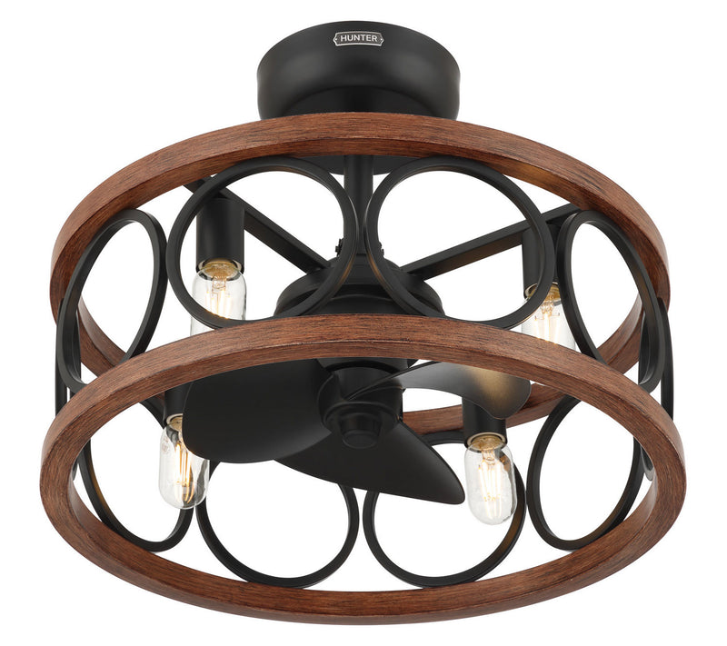 Hunter 50105 22" Fandelier, Matte Black