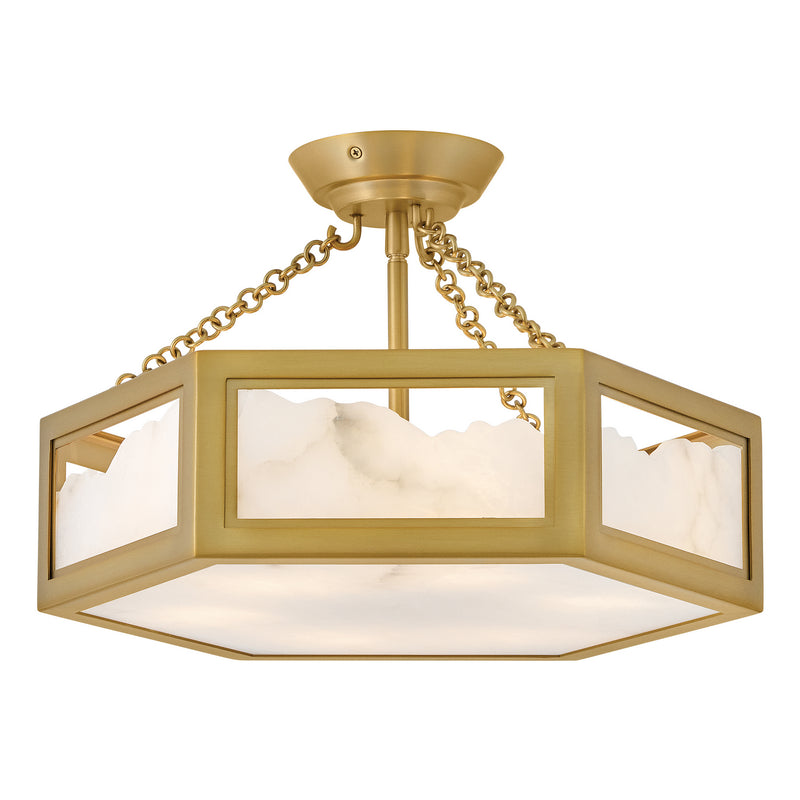 Fredrick Ramond FR41533LCB LED Semi Flush Mount, Lacquered Brass