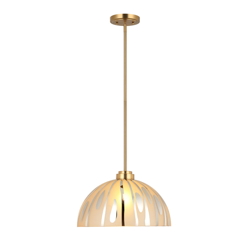 Varaluz 1070P01LSG One Light Pendant, Satin Gold