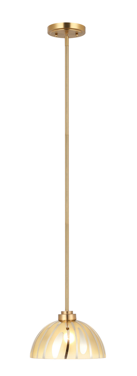 Varaluz 1070P01MSG One Light Pendant, Satin Gold