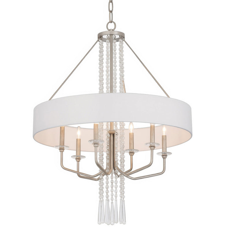 Varaluz 270P06TR Six Light Pendant, Transcend Silver