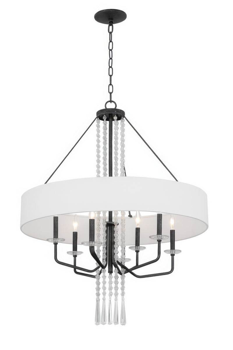 Varaluz 270P09OX Nine Light Pendant, Onyx