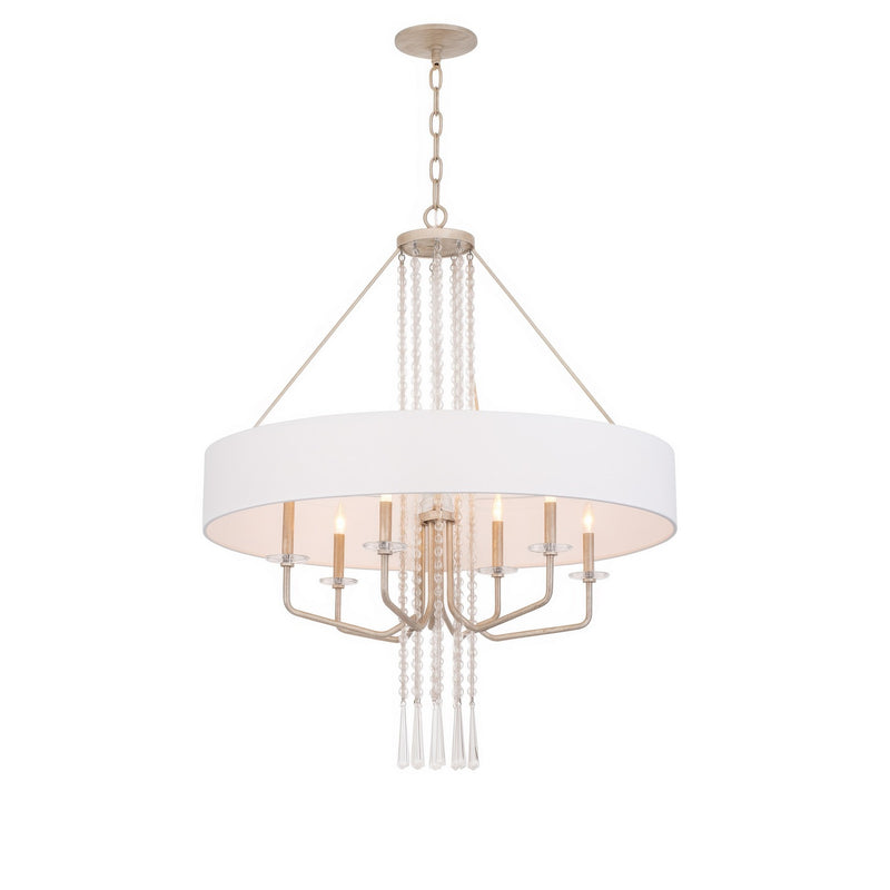 Varaluz 270P09TR Nine Light Pendant, Transcend Silver
