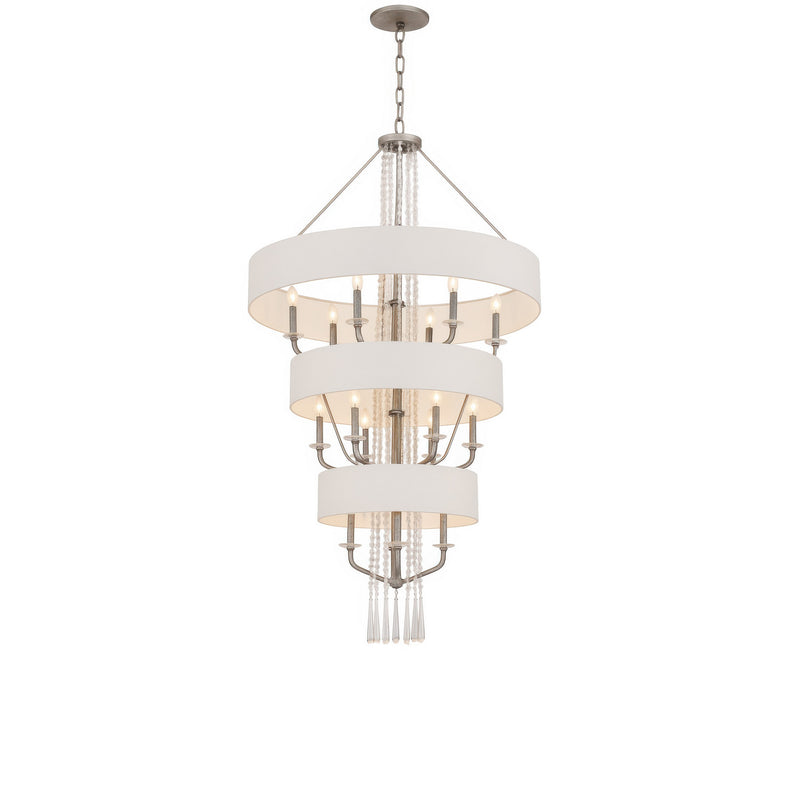 Varaluz 270P15TR 15 Light Pendant, Transcend Silver