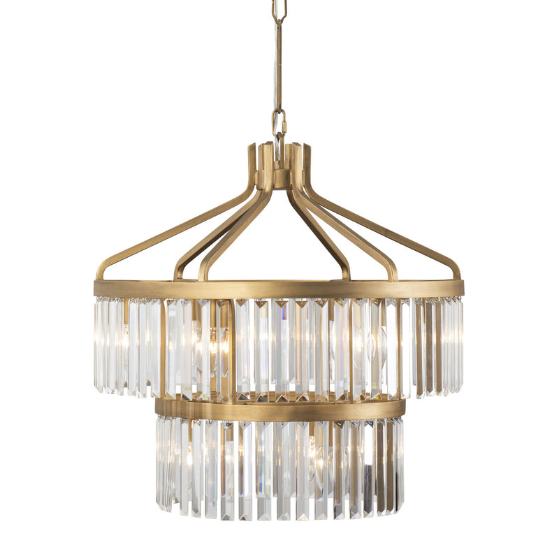 Varaluz 297P09HG Nine Light Pendant, Havana Gold