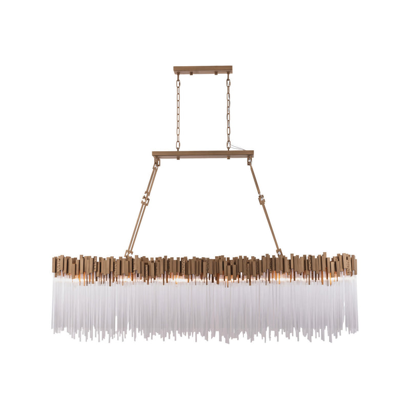 Varaluz 309N12HG 12 Light Linear Chandelier, Havana Gold
