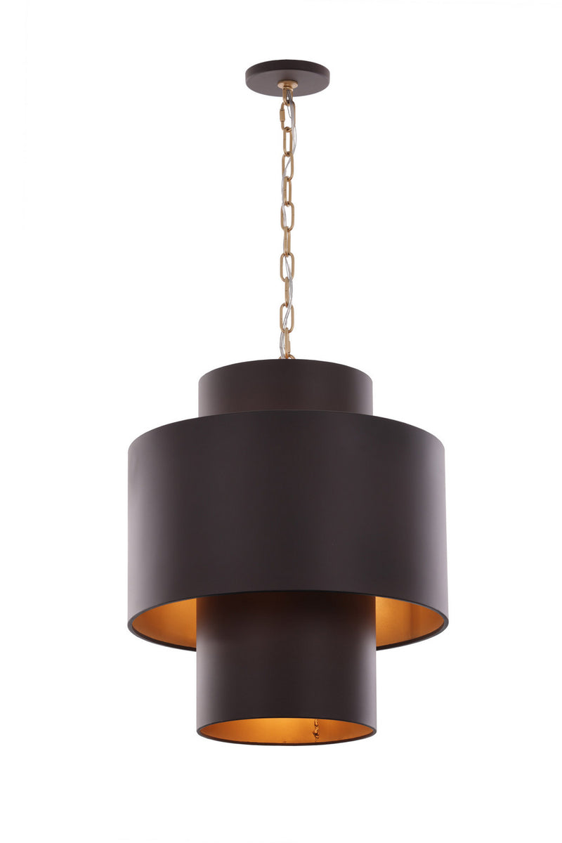 Varaluz 323F04DBFG Four Light Pendant, Dark Bronze / French Gold
