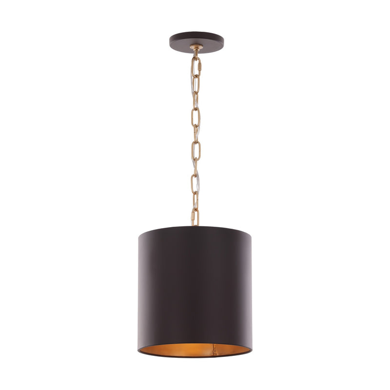 Varaluz 323M01DBFG One Light Pendant, Dark Bronze / French Gold