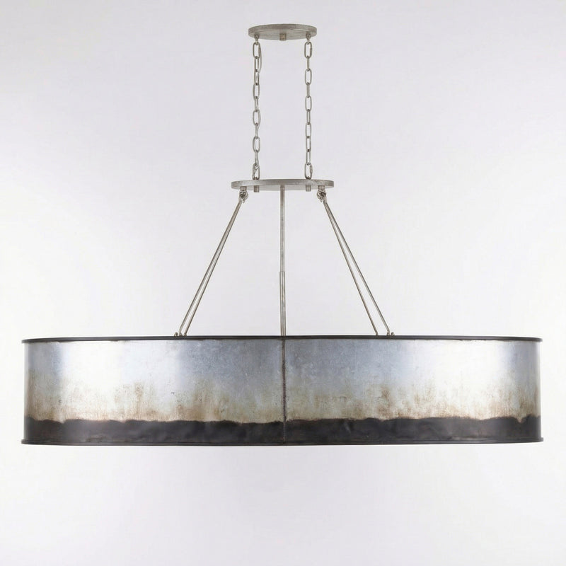 Varaluz 323N07OG Seven Light Linear Pendant, Ombre Galvanized