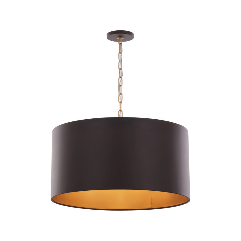 Varaluz 323P04DBFG Four Light Pendant, Dark Bronze / French Gold