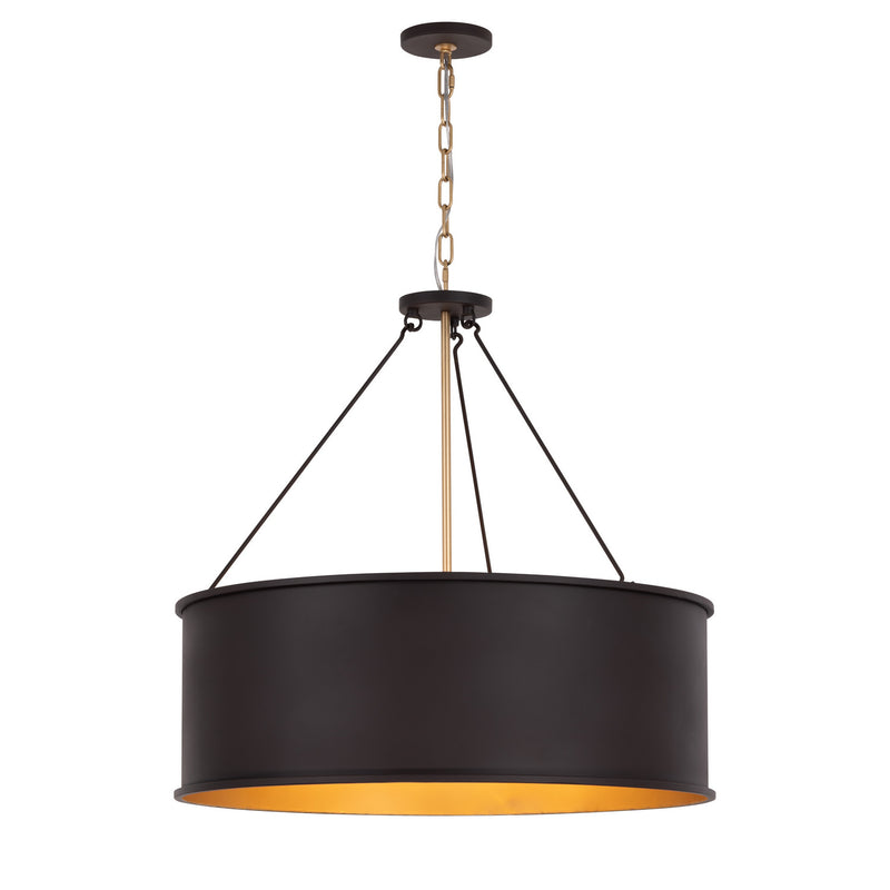Varaluz 323P05DBFG Five Light Pendant, Dark Bronze / French Gold